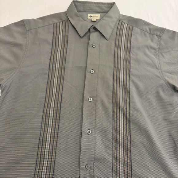 Haggar Other - Haggar Mens Gray Button Up Shirt Mend L Collared Short Sleeve Dress
